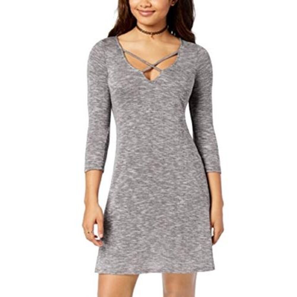 Love Fire Juniors Marled Crisscross Dress